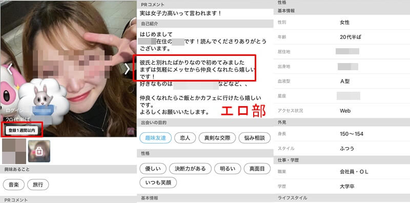 ハッピーメールにいた25歳巨乳女性のプロフィール